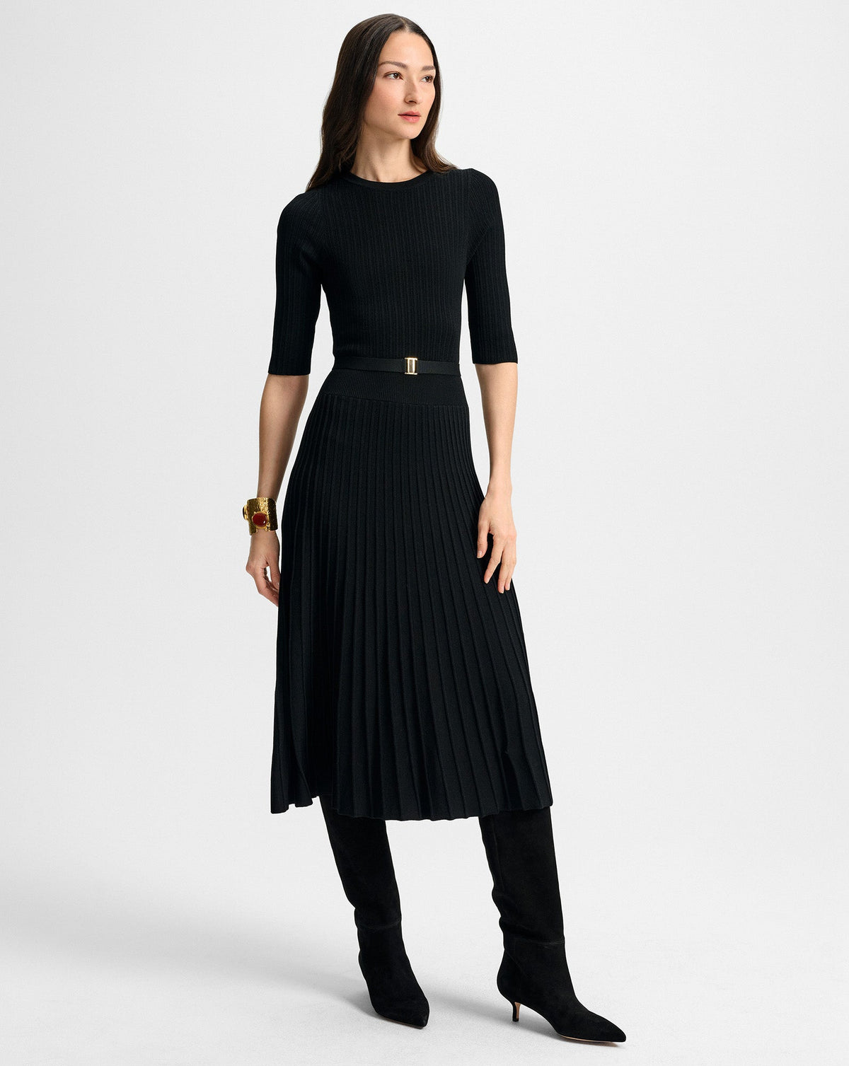 Elthea Belted Midi Dress