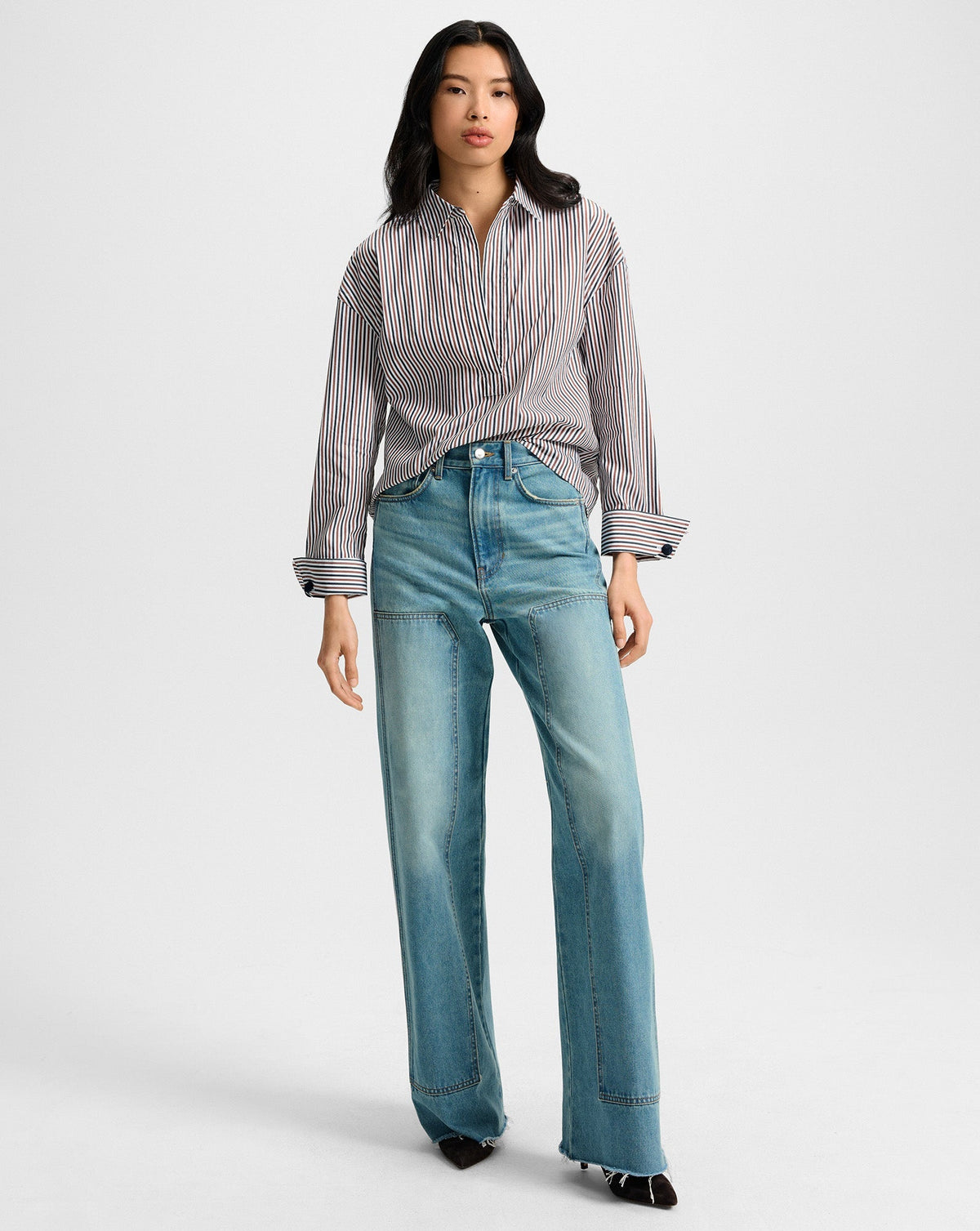 Draymond Striped Cuff-Sleeve Shirt