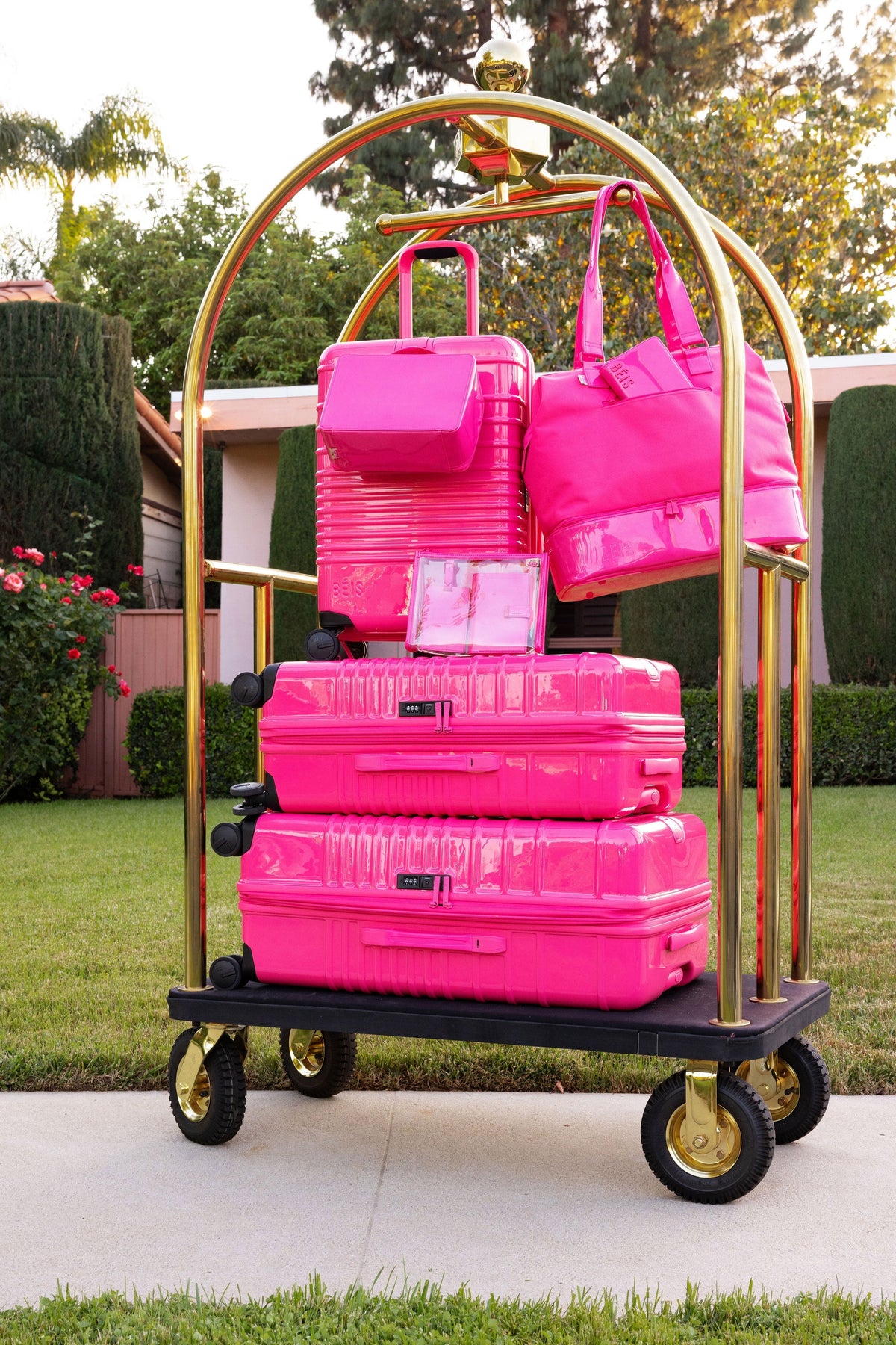 The Medium Check-In Roller in Barbie™ Pink