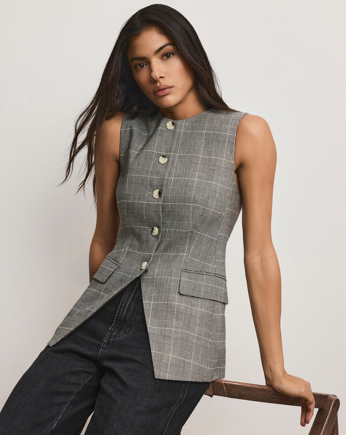 Lois Linen-Blend Vest
