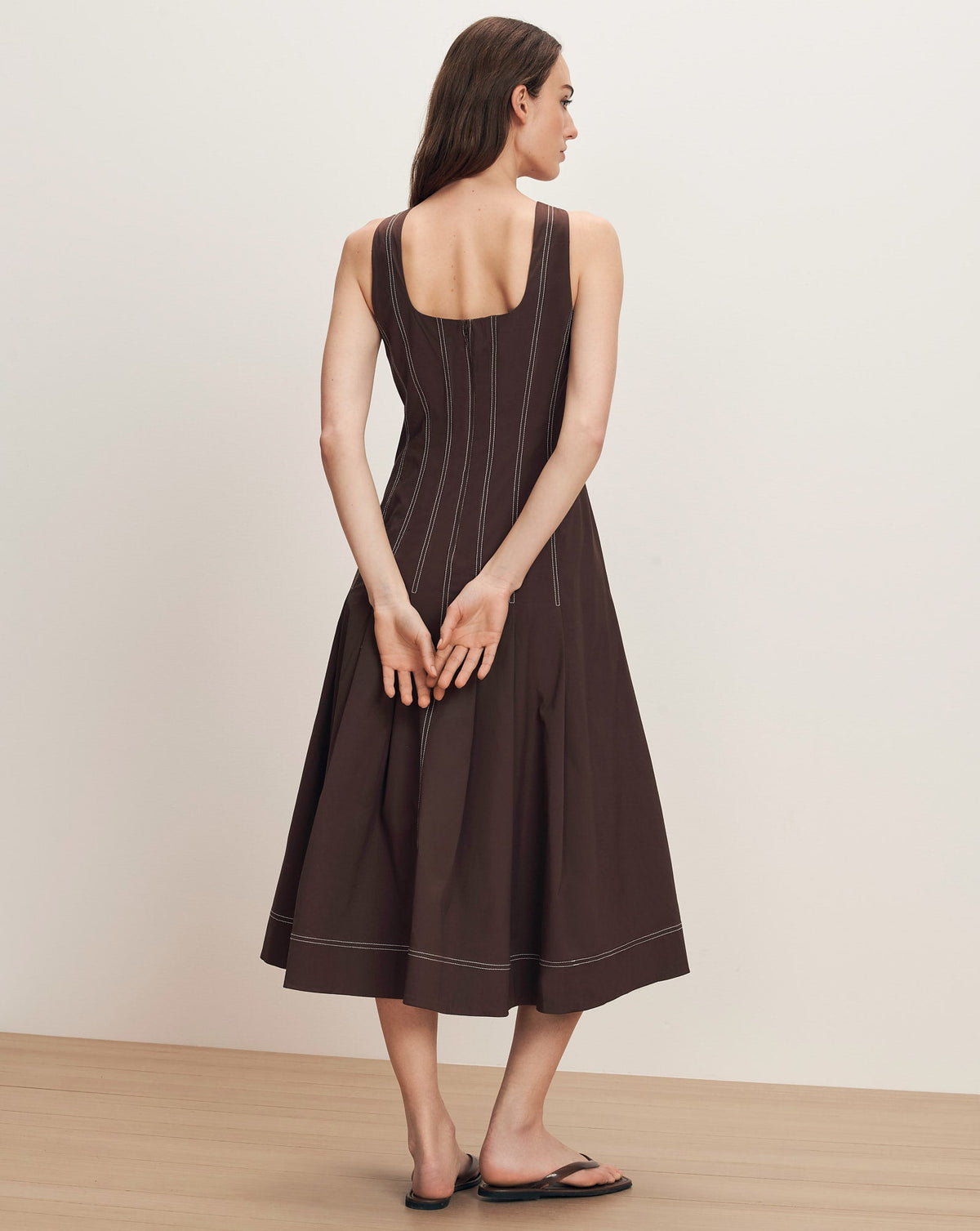Jolie Cotton Poplin Midi Dress