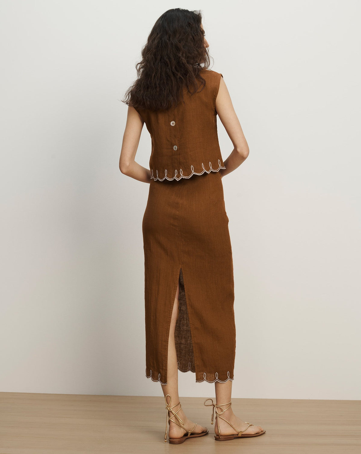 Malou Linen Midi Skirt