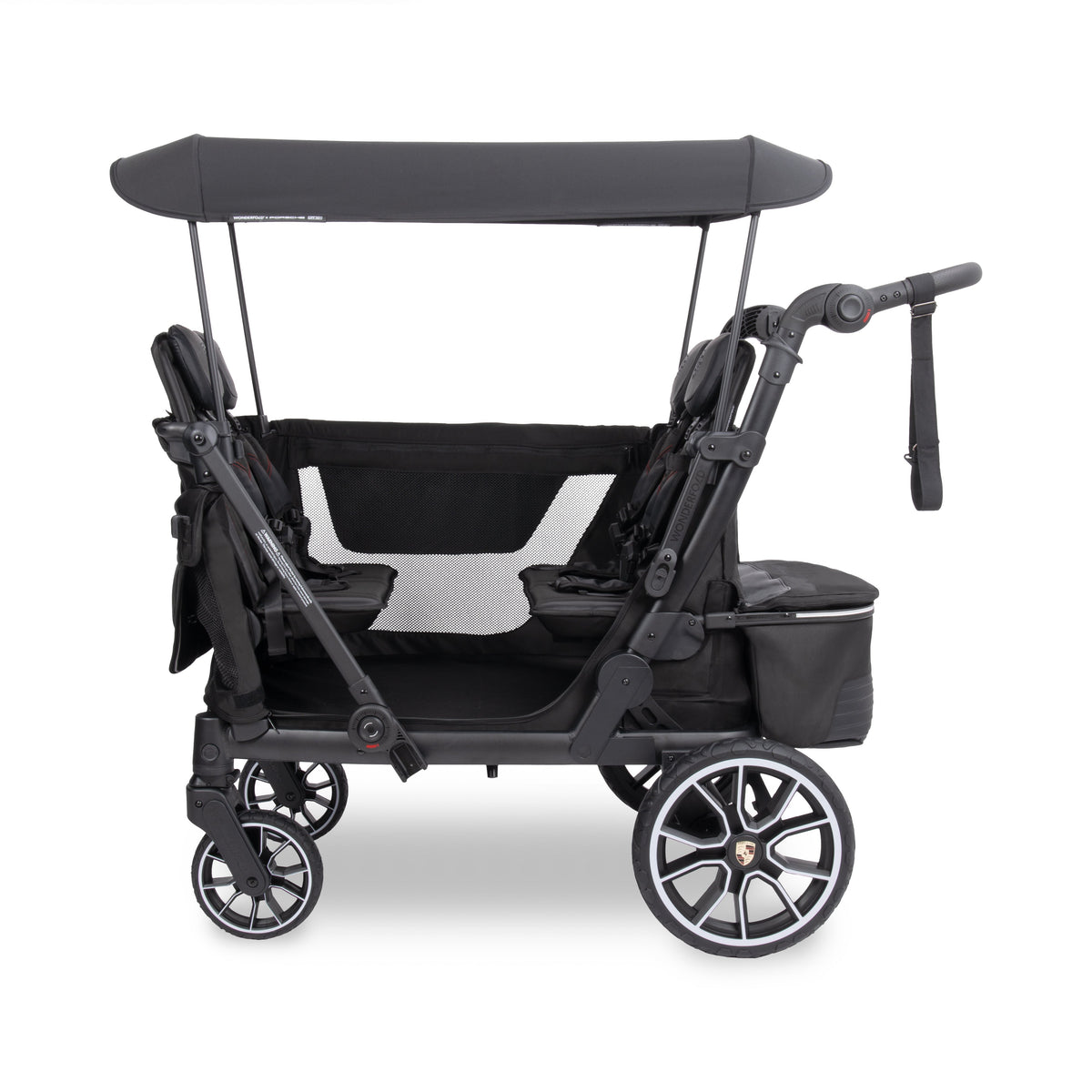 WonderFold L4 Quad (4 Seater) Stroller Wagon with Non-Electric Wheels