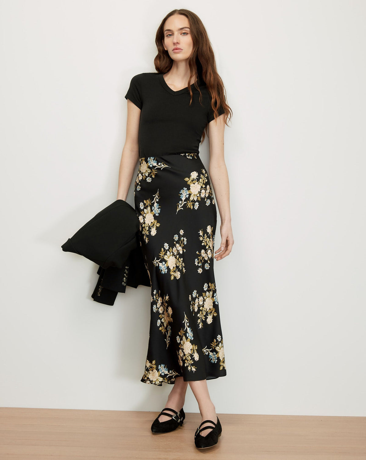 Clover Floral Midi Skirt