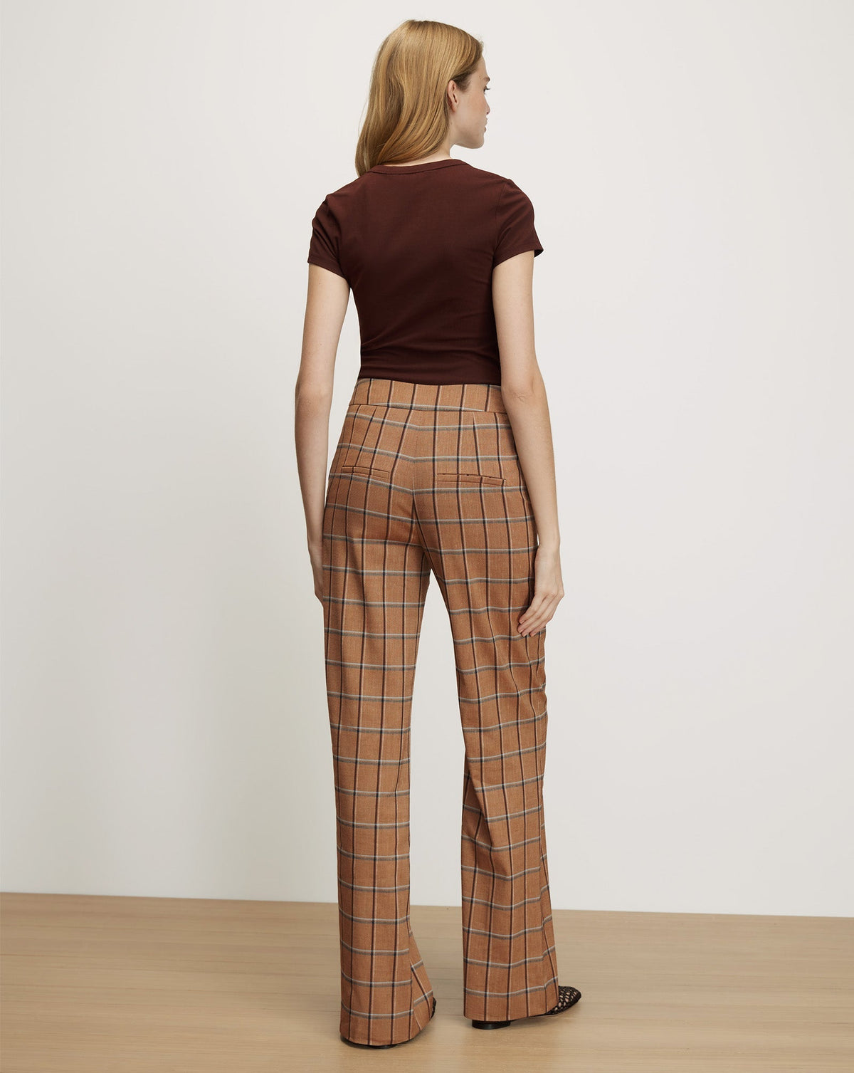 Tonelli Plaid Wide-Leg Pant