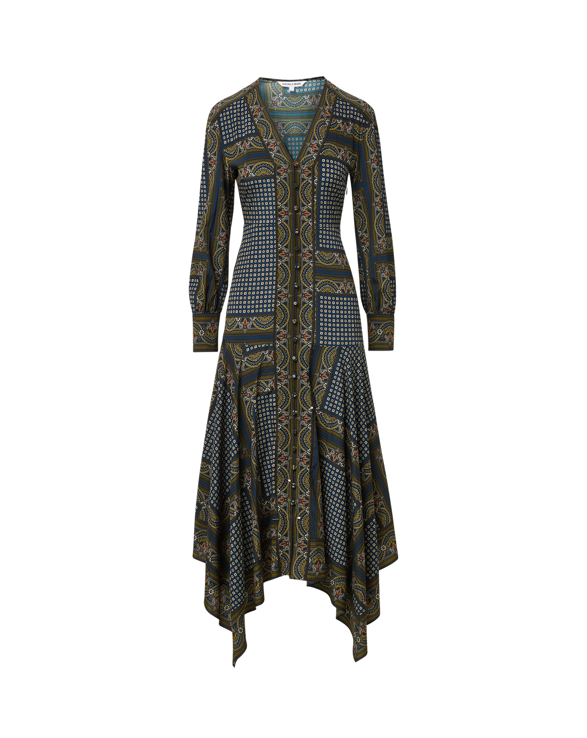 Skye Scarf-Print Midi Dress
