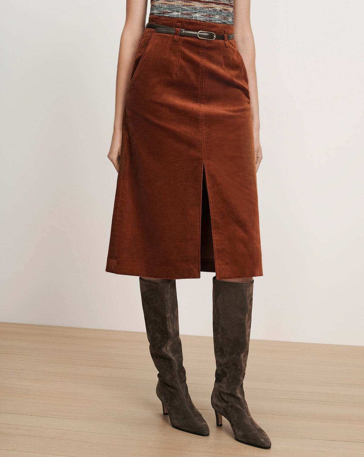 Alexie Corduroy Midi Skirt