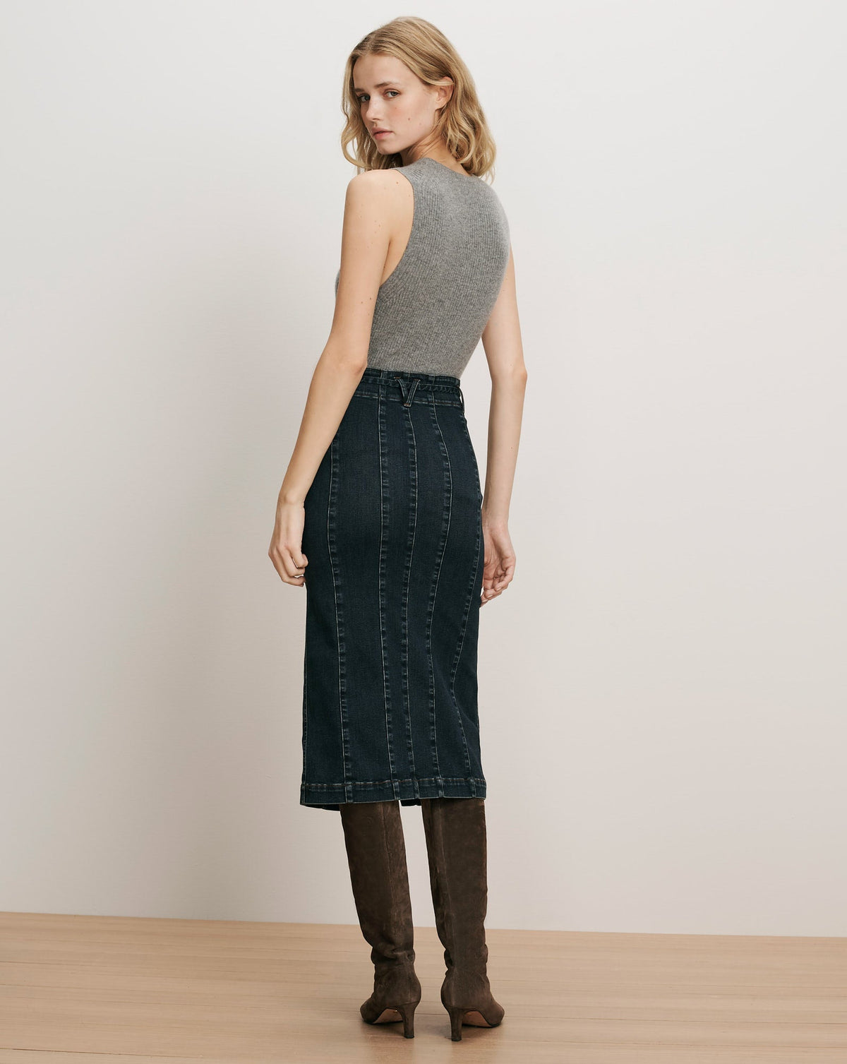Pavana Denim Midi Skirt