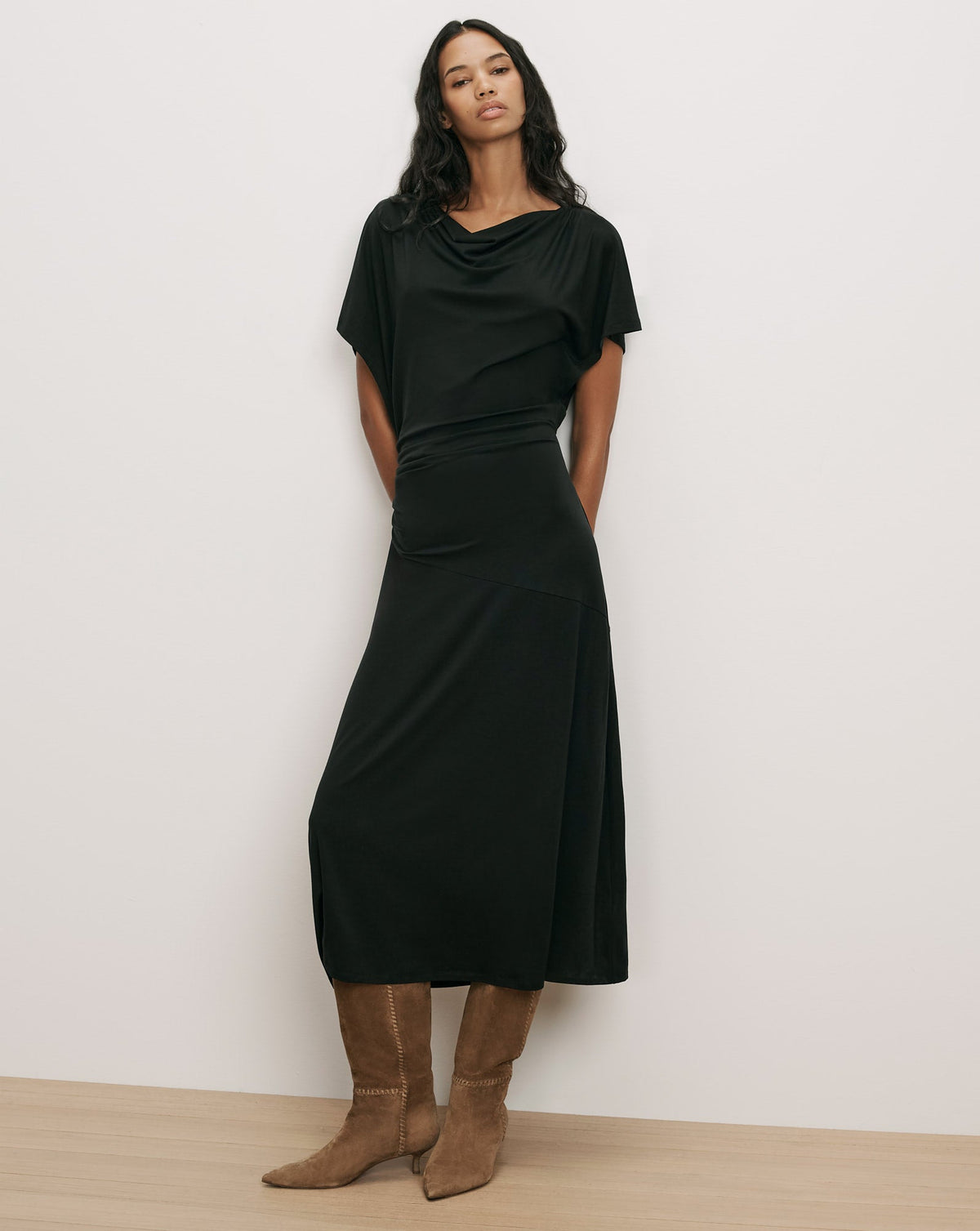 Lila Ruched Midi Dress