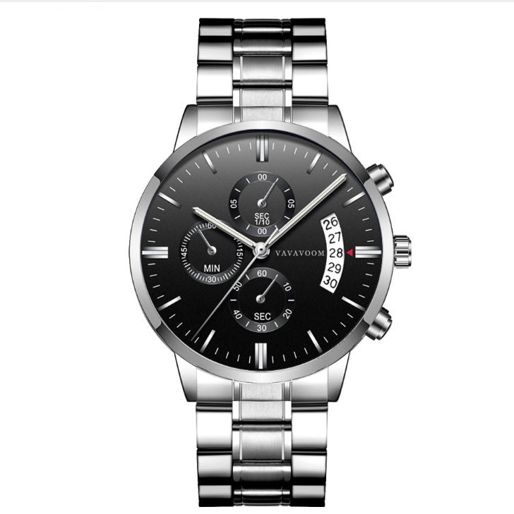 Men's Stainless Steel Business Waterproof Quartz Watch