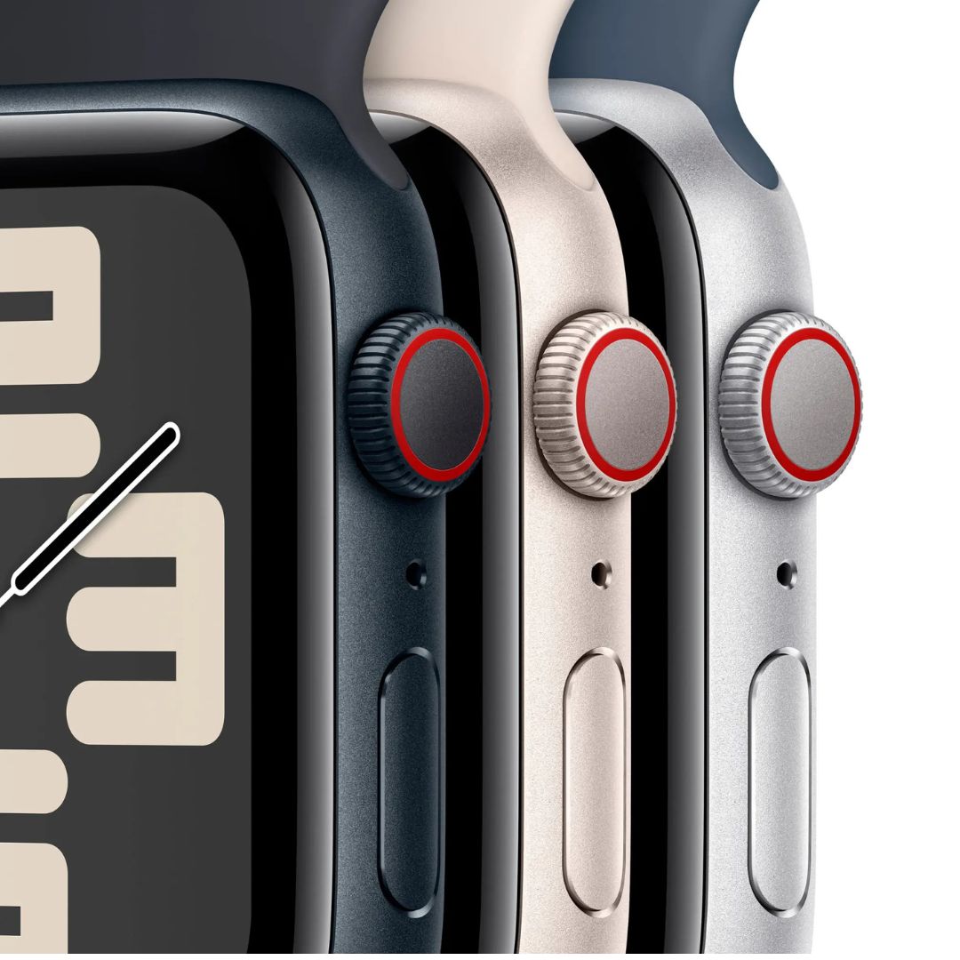 Apple Watch SE 2nd Gen (GPS+Cell) – 40mm Silver Aluminum Case with Storm Blue Sport Band (M/L) – MRGL3LL/A (2022)