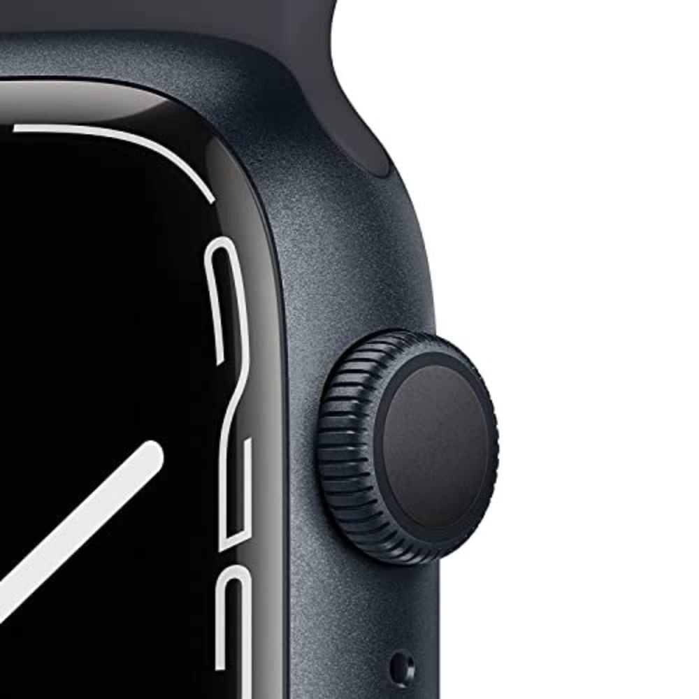 Apple Watch Series 7 (GPS, 45mm) Midnight Aluminum Case with Midnight Sport Band, Regular - MKN53LL/A