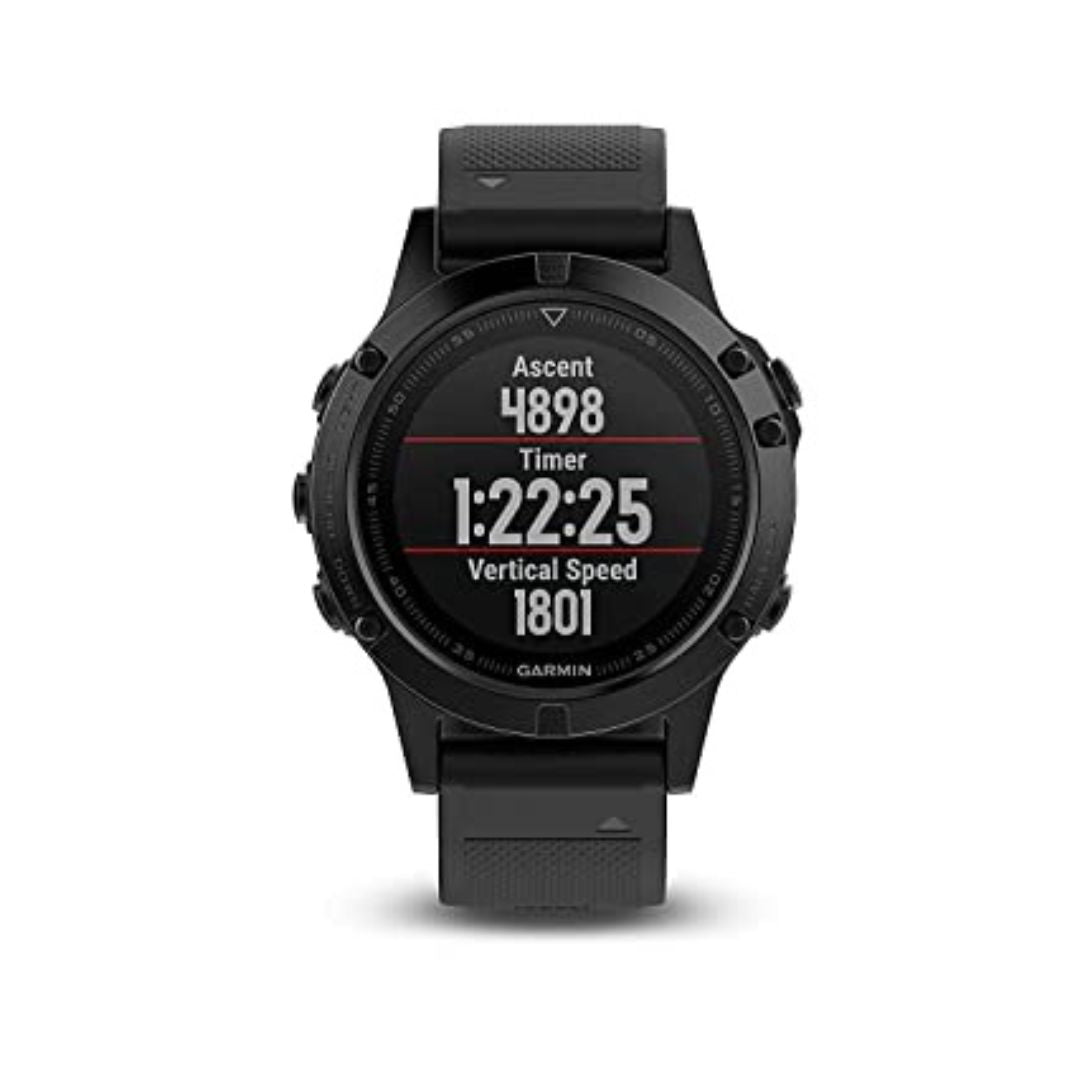 Garmin fēnix 5 Sapphire Smartwatch 47mm Fiber-Reinforced Polymer - Black w/ Black Band - 010-01688-10
