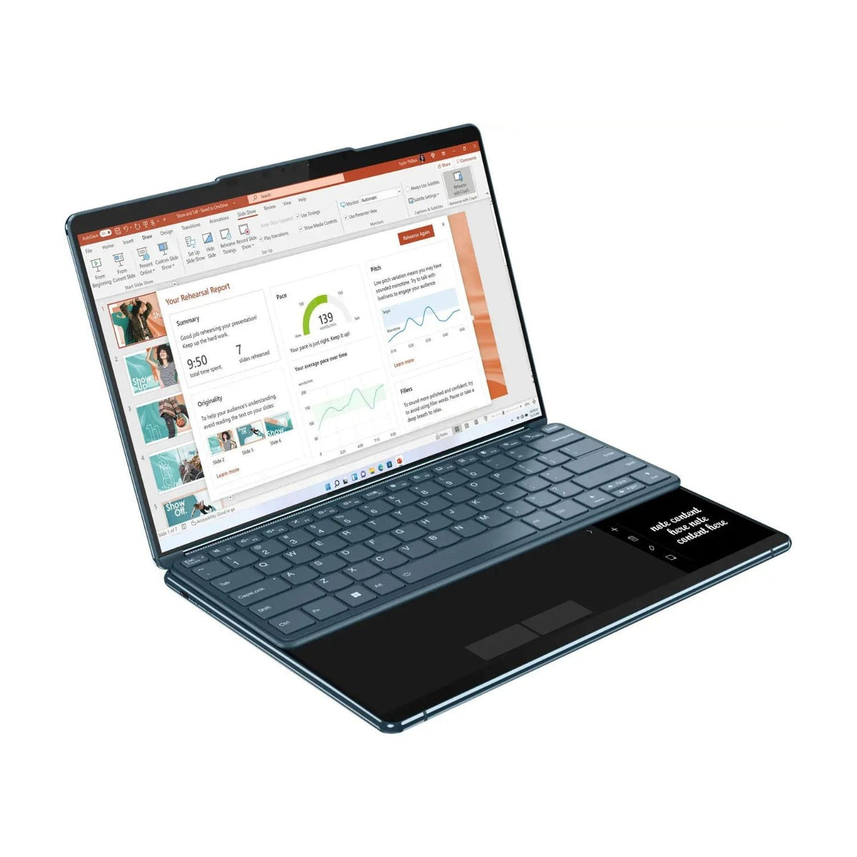 Lenovo Yoga Book 9i 2-in 113.3" 2.8K Dual Screen OLED Touchscreen Laptop -  Intel Core i7-1355U - 16GB RAM - 512GB NVMe - Tidal Teal - 82YQ0007US w/ Keyboard