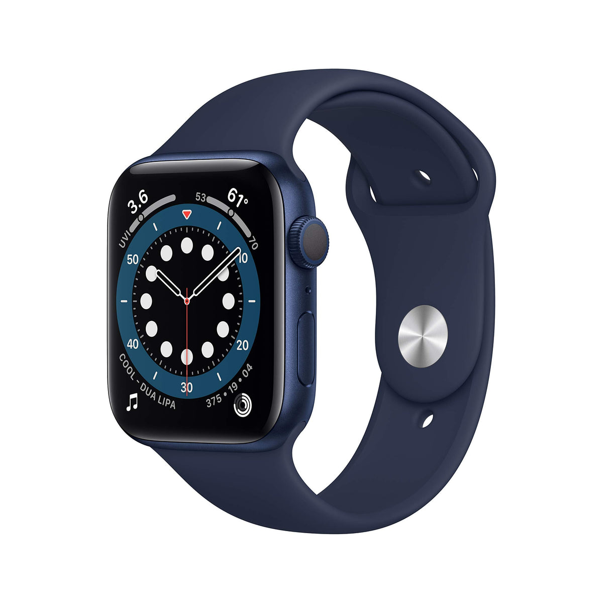 Apple Watch Series 6 GPS 44mm Blue Aluminum Case with Deep Navy Sport Band Blue - M00J3LL/A