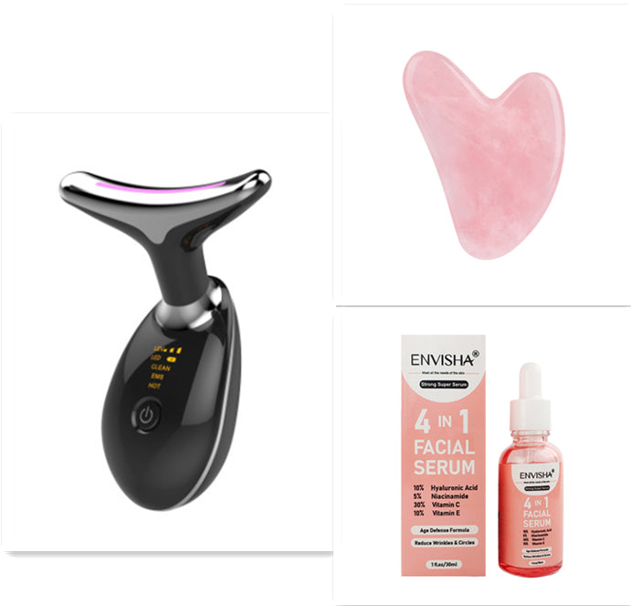 EMS Thermal LED Microcurrent Beauty Device Neck & Face Massager