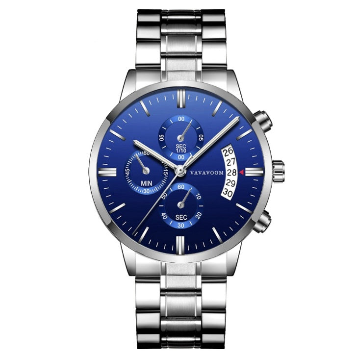 Men's Stainless Steel Business Waterproof Quartz Watch
