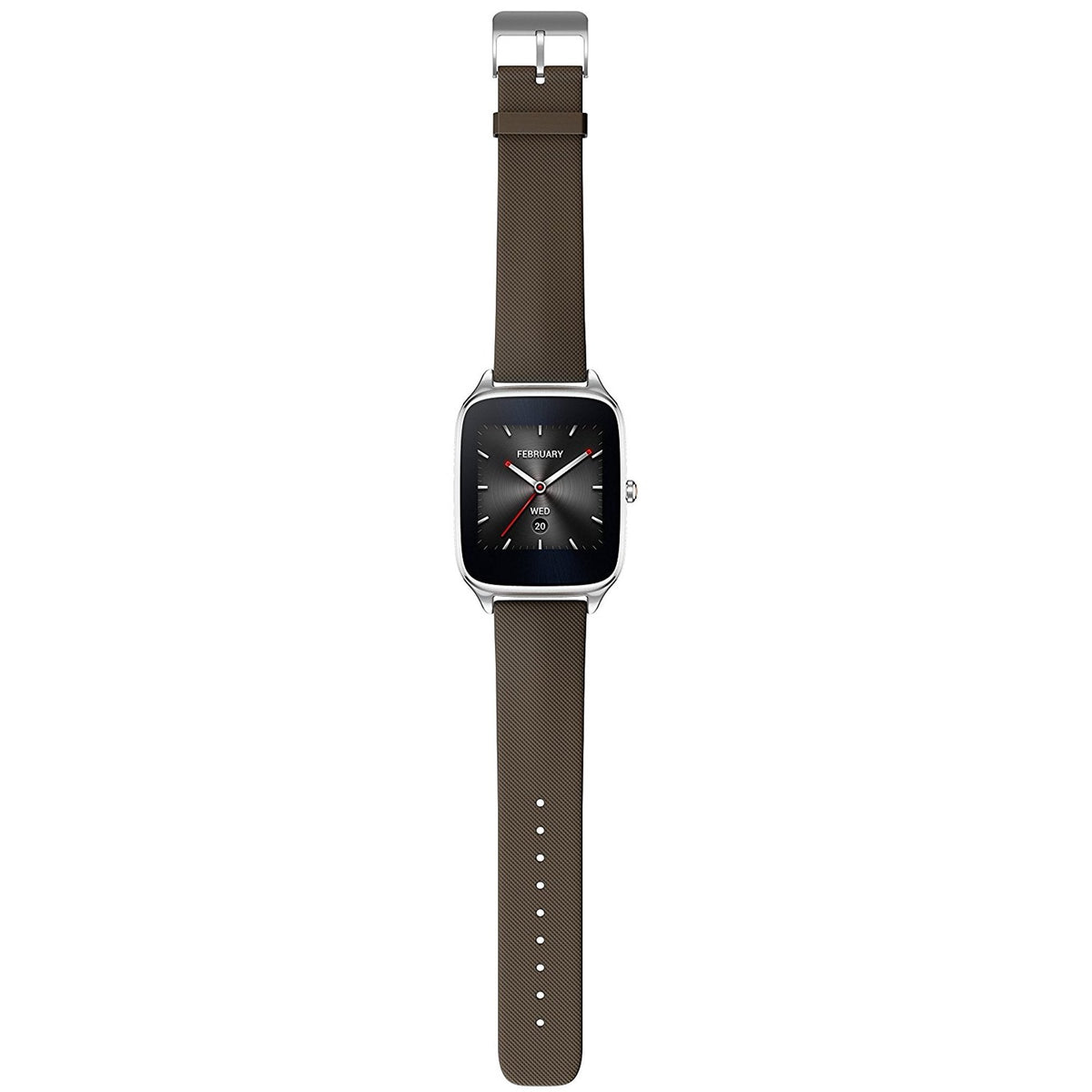 ASUS - ZenWatch 2  Smartwatch Stainless Steel plate w/ Brown band - WI501Q-1B-GB2