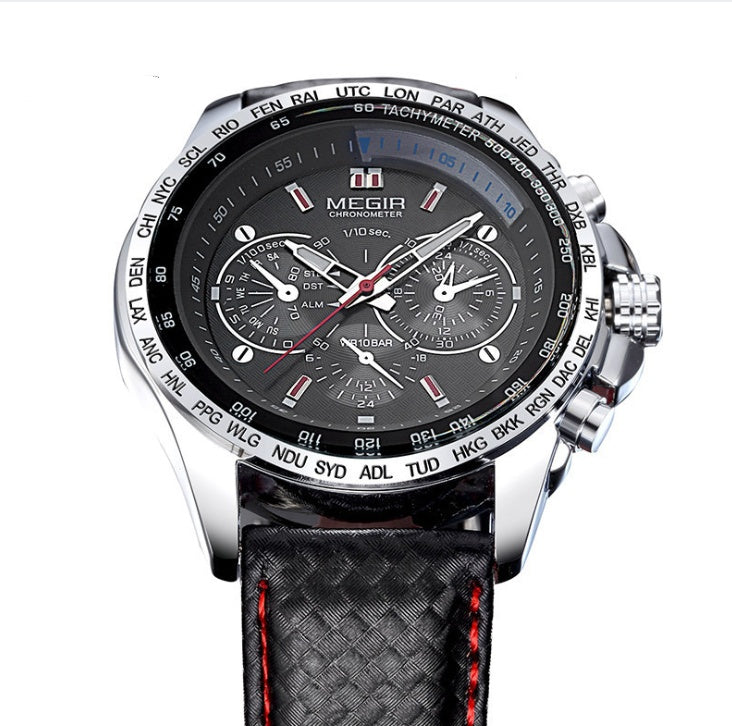 3ATM Waterproof Luxury Men's Leather Strap Quartz Watch