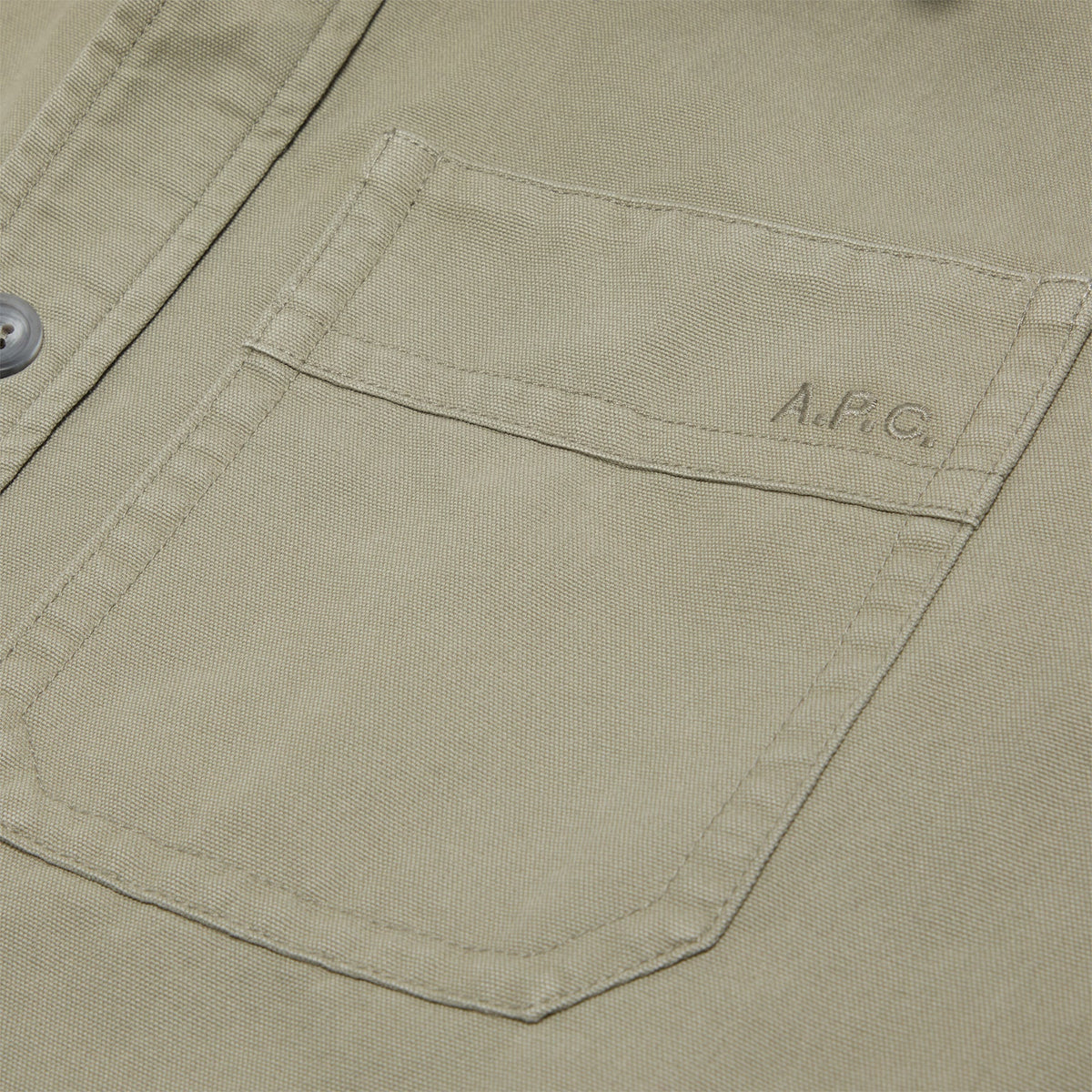 A.P.C. Basile Canvas Overshirt (Gray Green)