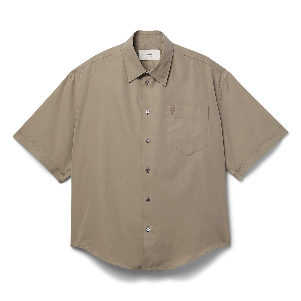 AMI Paris Short Sleeve Boxy Shirt (Ash)