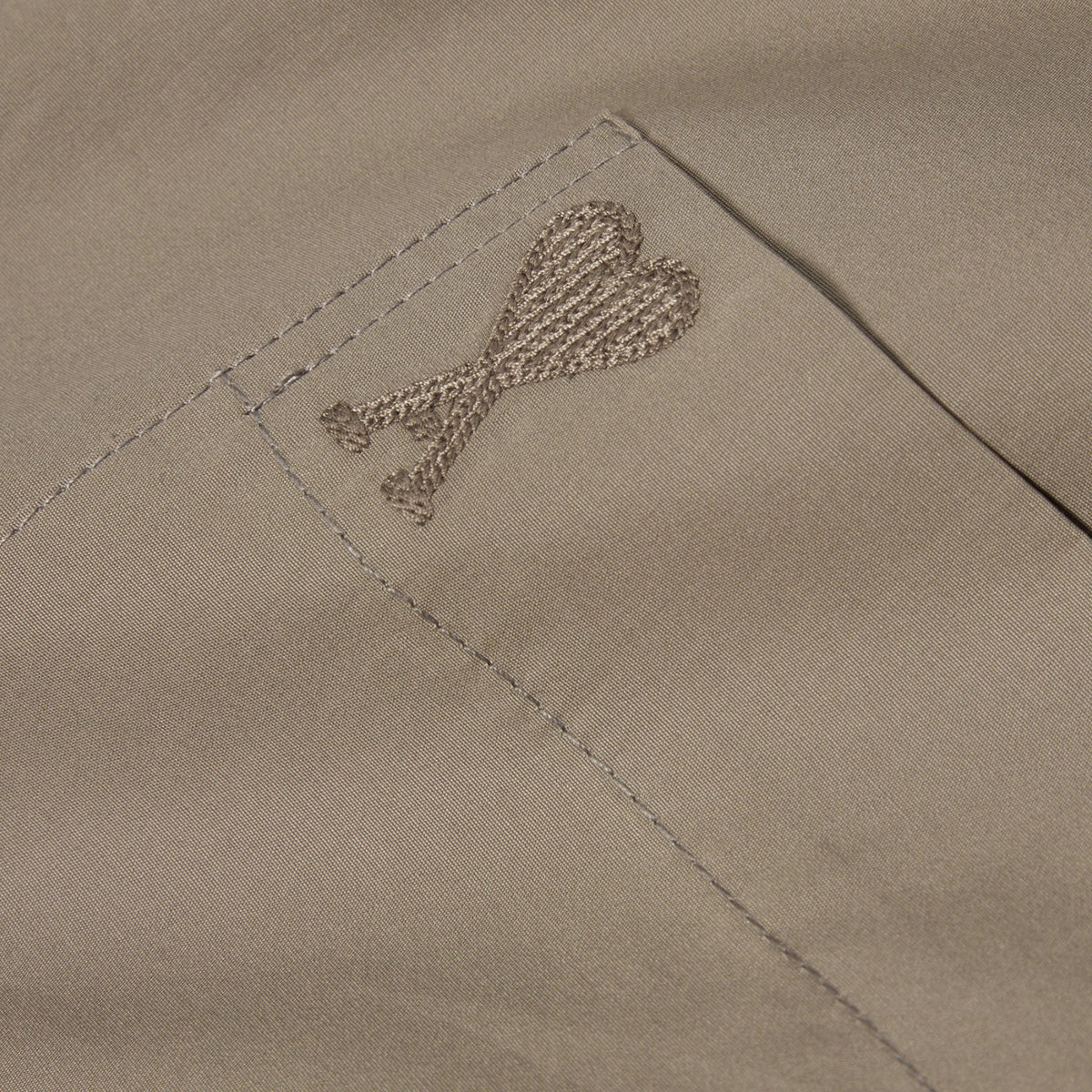 AMI Paris Short Sleeve Boxy Shirt (Ash)