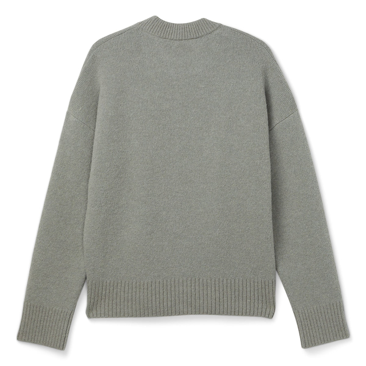 AMI Paris ADC Alpaca Crewneck Sweater (Grey/Off white)
