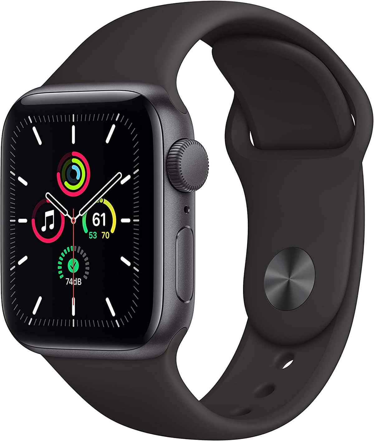 Apple Watch SE (GPS, 40mm) - Space Gray Aluminum Case with Black Sport Band - MKQ13LL/A
