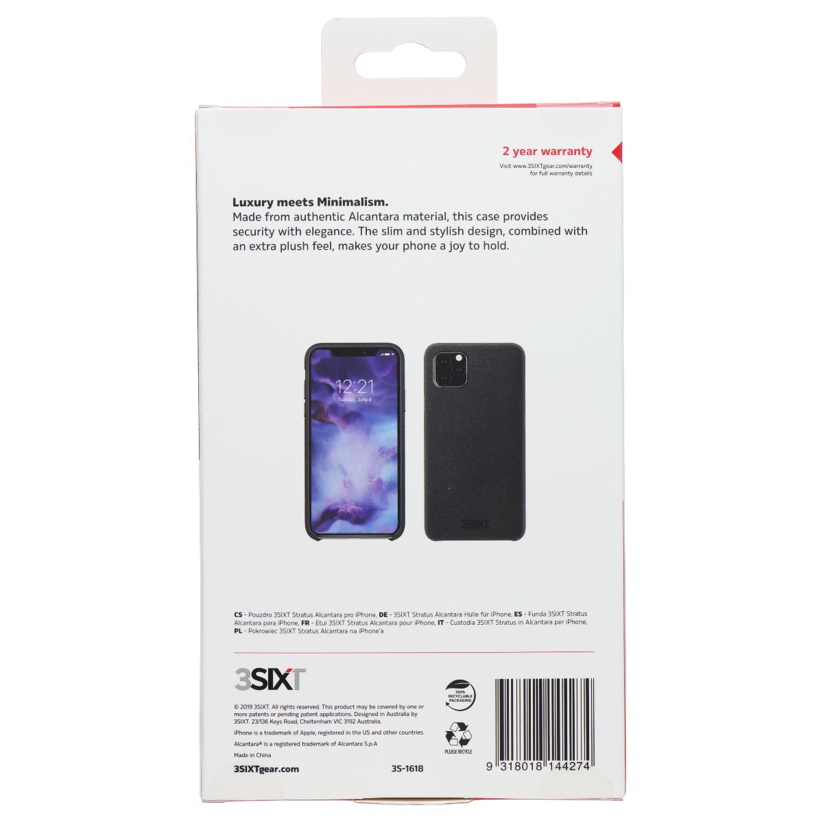 3SIXT Stratus Series Case for Apple iPhone 11 Pro - Black - New
