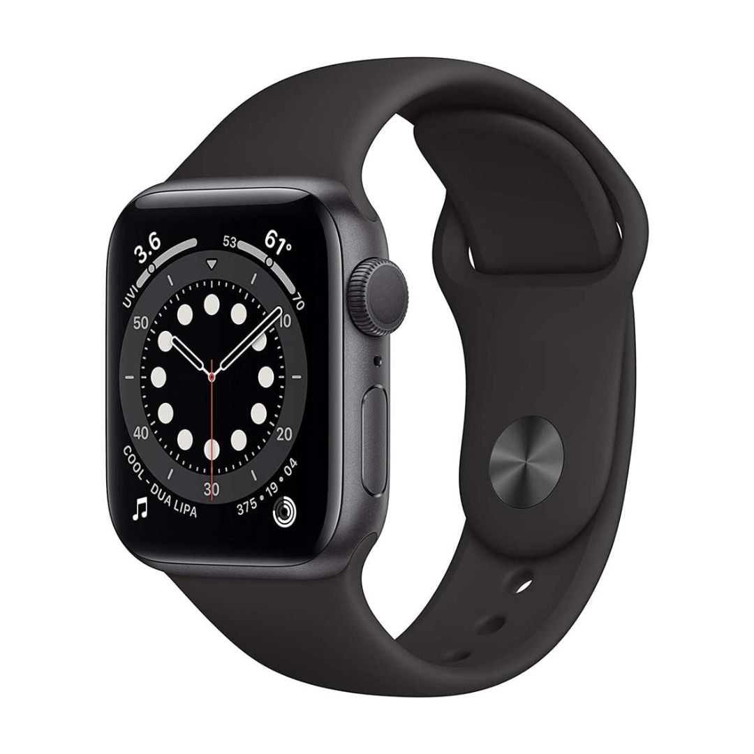 Apple Watch Series 6 (GPS + Cellular, 40mm) - Space Gray Aluminum Case with Black Sport Band - M02Q3LL/A