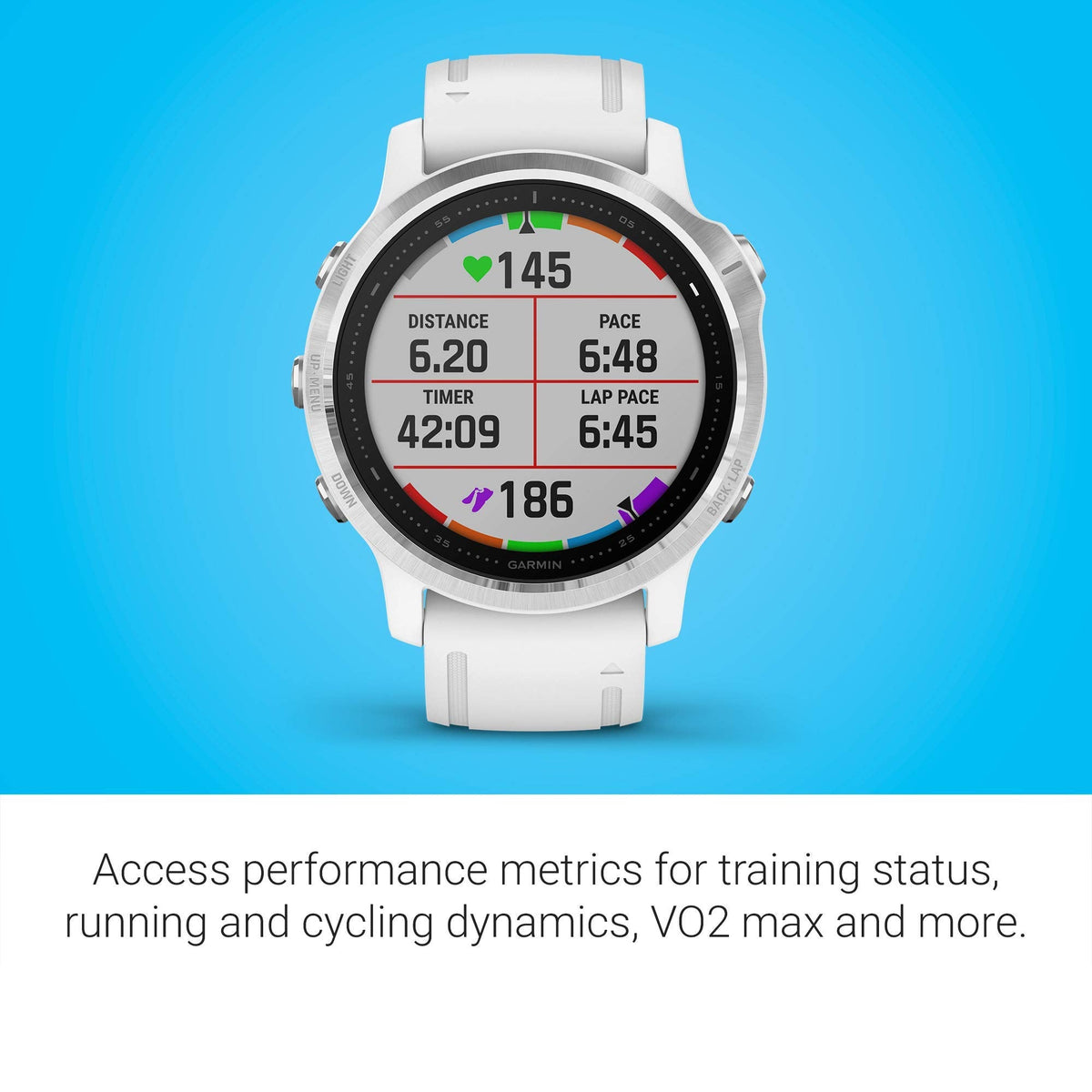 Garmin fenix 6S Smartwatch 42mm Polymer -White with White Silicone Band - 010-02159-00