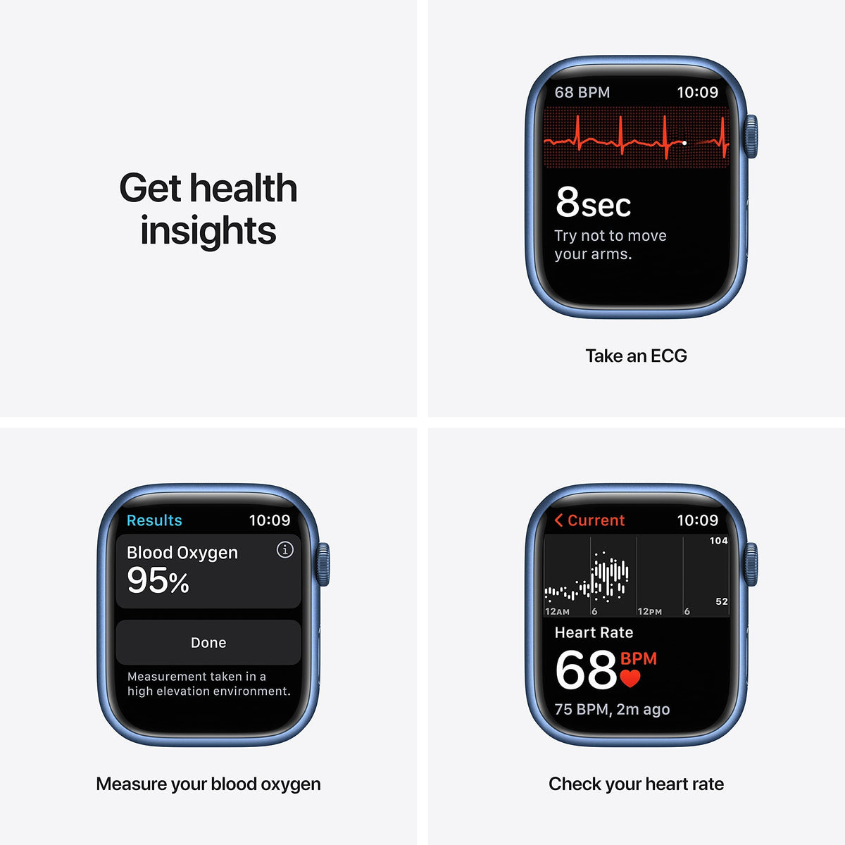 Apple Watch Series 7 (GPS, 45mm) Blue Aluminum Case with Abyss Blue Sport Band - MKN83LL/A
