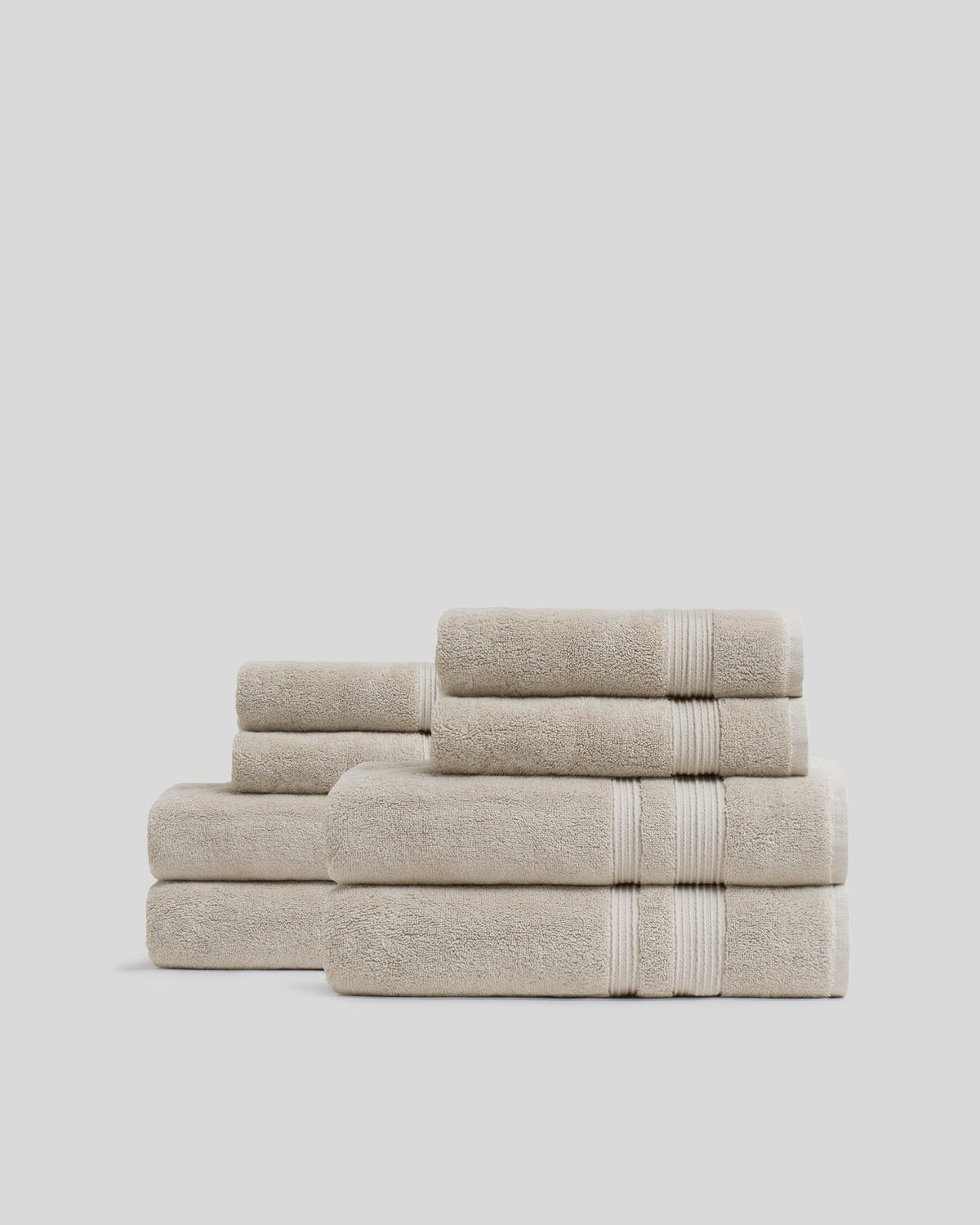 4+4 Classic Turkish Cotton Bath Bundle - Bone
