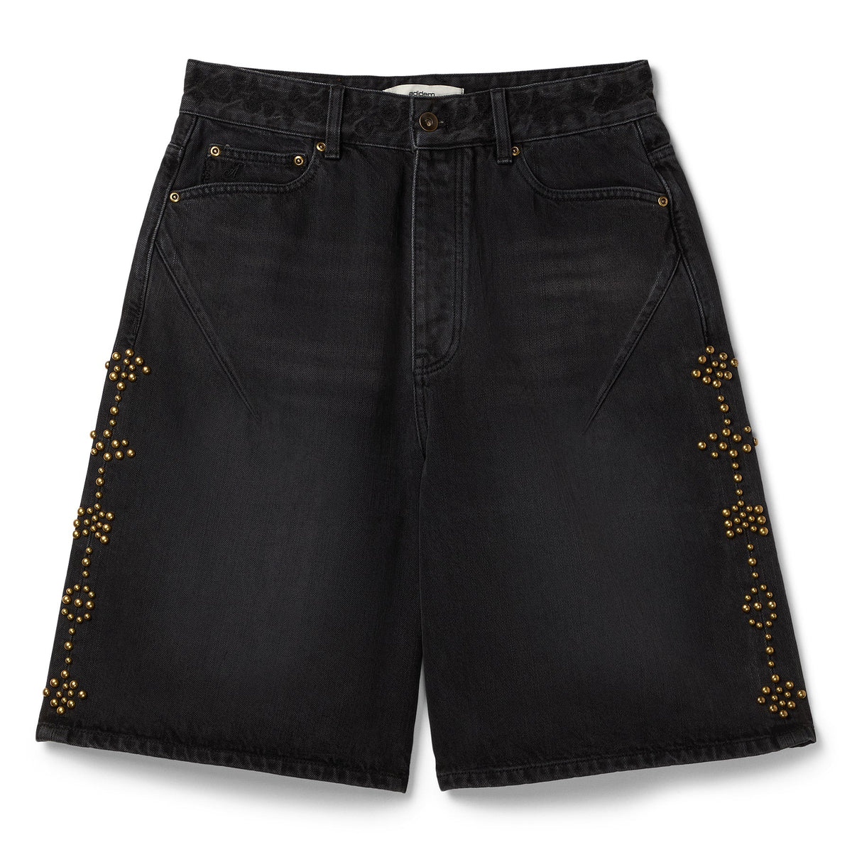 Adidem Asterisks Studded Denim Shorts (Black)
