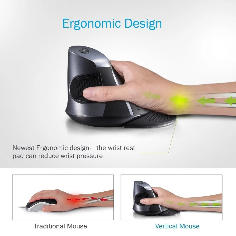 Ergonomic Vertical Wireless Mouse