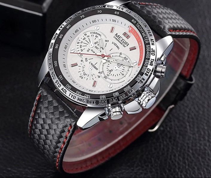 3ATM Waterproof Luxury Men's Leather Strap Quartz Watch