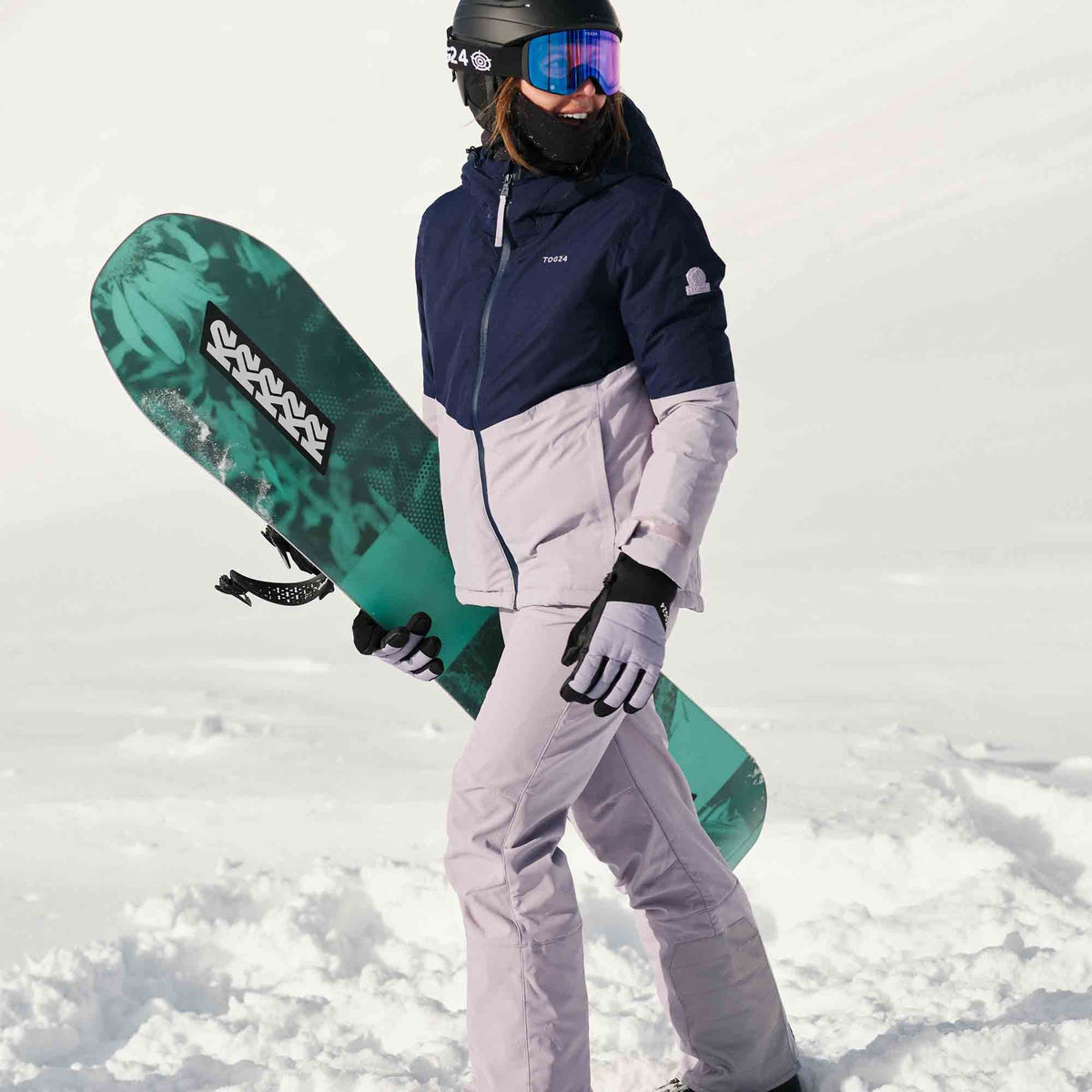 Corvara Womens Waterproof Insulated Ski Jacket - Oxford Blue/Lavender Grey
