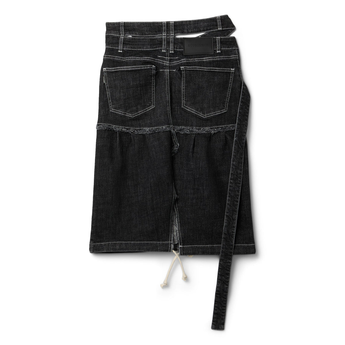 Ottolinger Signature Wrap Denim Skirt (Black wash)