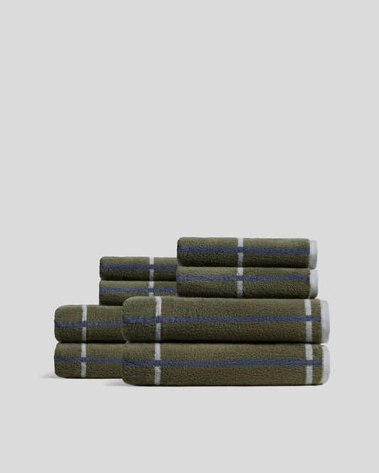 4+4 Organic Plush Bath Bundle - Thyme Windowpane