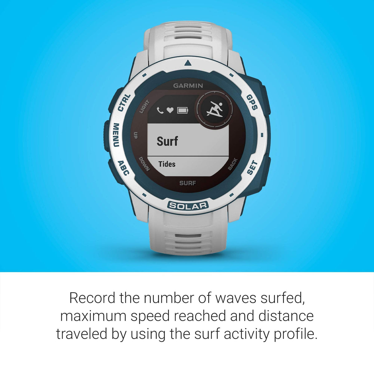 Garmin Instinct Solar Surf Edition GPS Smartwatch (Cloudbreak) - 010-02293-18
