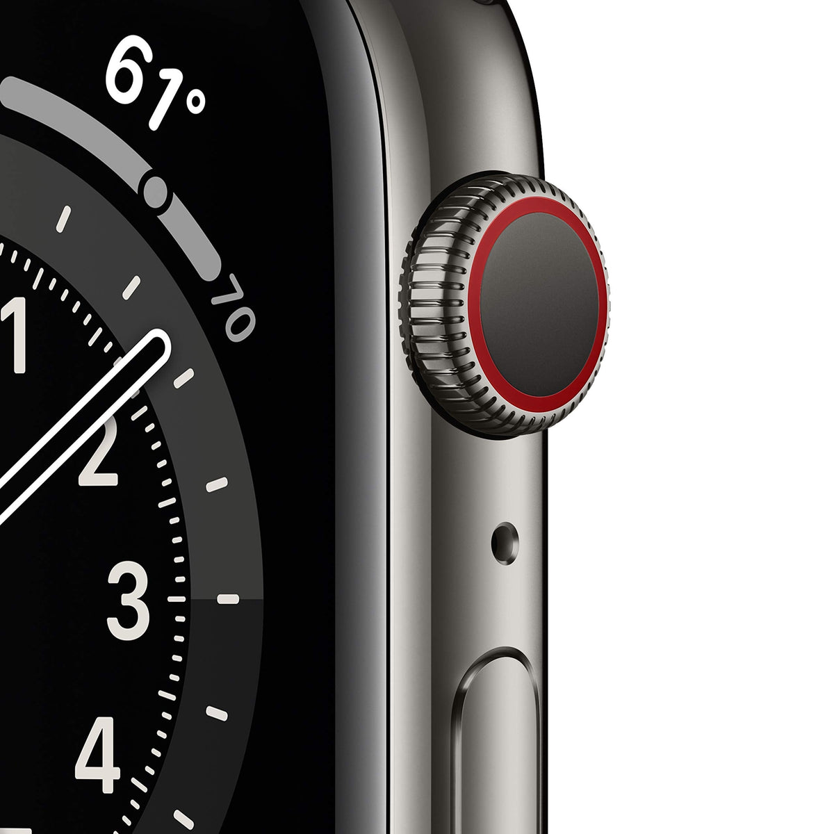 Apple Watch Series 6 (GPS + Cellular, 44mm) - Graphite Stainless Steel Case with Black Sport Band - M07Q3LL/A