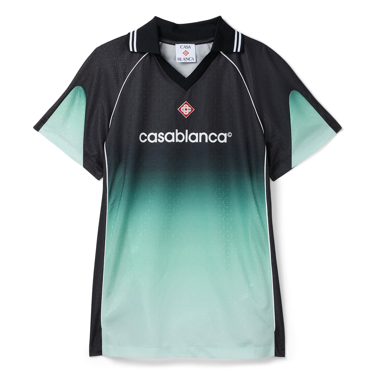 Casablanca Gradient Monogram Jacquard Football Shirt (Black/Green)