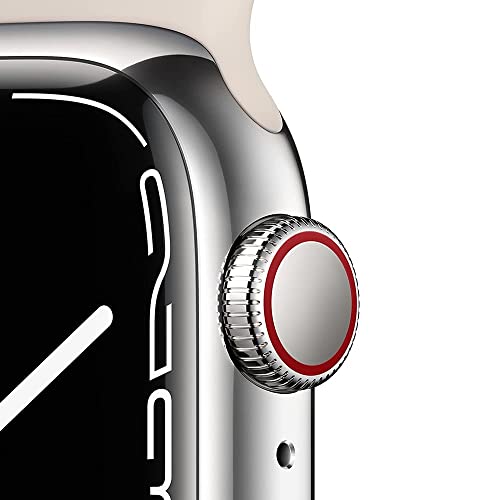 Apple Watch Series 7 (GPS + Cellular, 45 MM) Starlight Aluminum Case with Starlight Sport Band