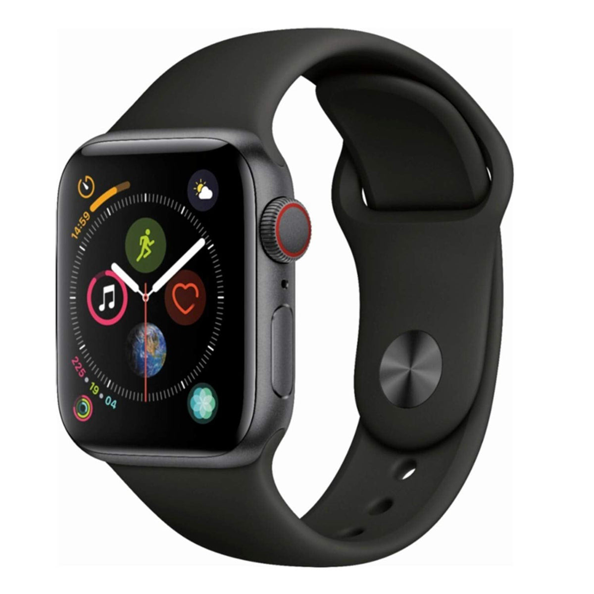 Apple Watch Series 4 GPS Cellular 44MM Space Gray Aluminum Case with Black Sport Band - MTUW2LL/A
