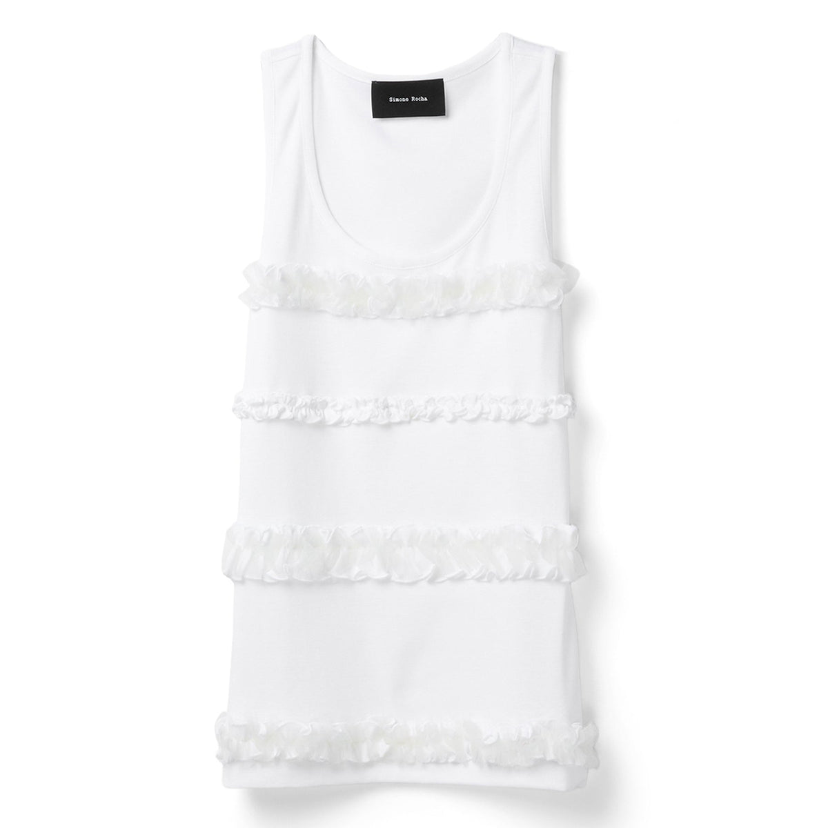 Simone Rocha Fitted Ruffle Frill Tank Top (White)
