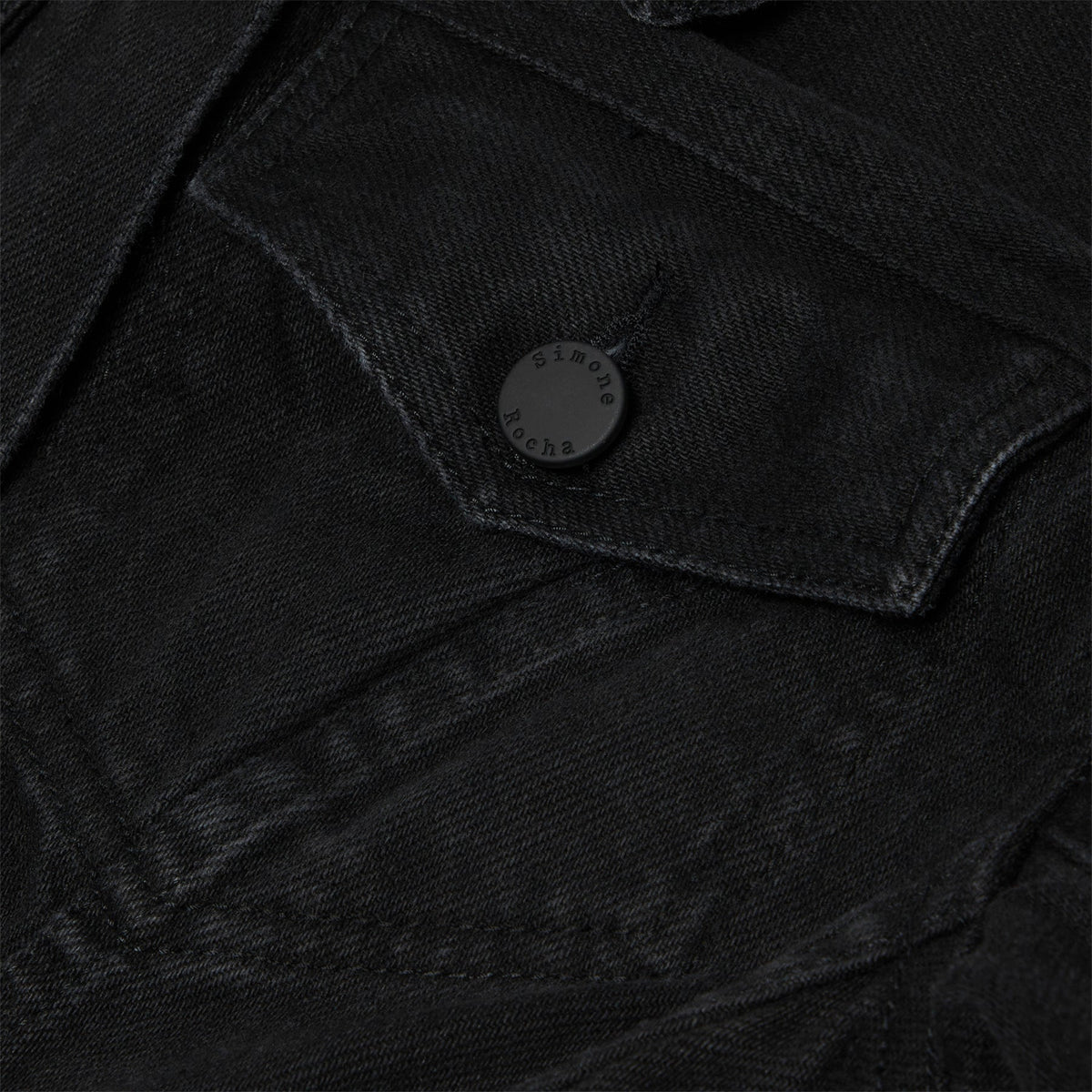 Simone Rocha Sculpted Short Denim Coat (Black/Jet)