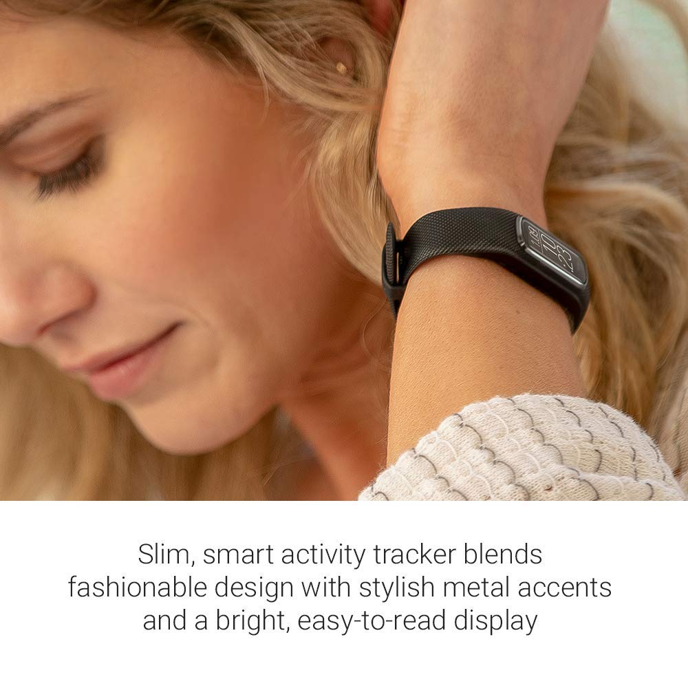 Garmin vívosmart 4, Activity and Fitness Tracker Midnight w/Black Band, Large - 010-01995-13