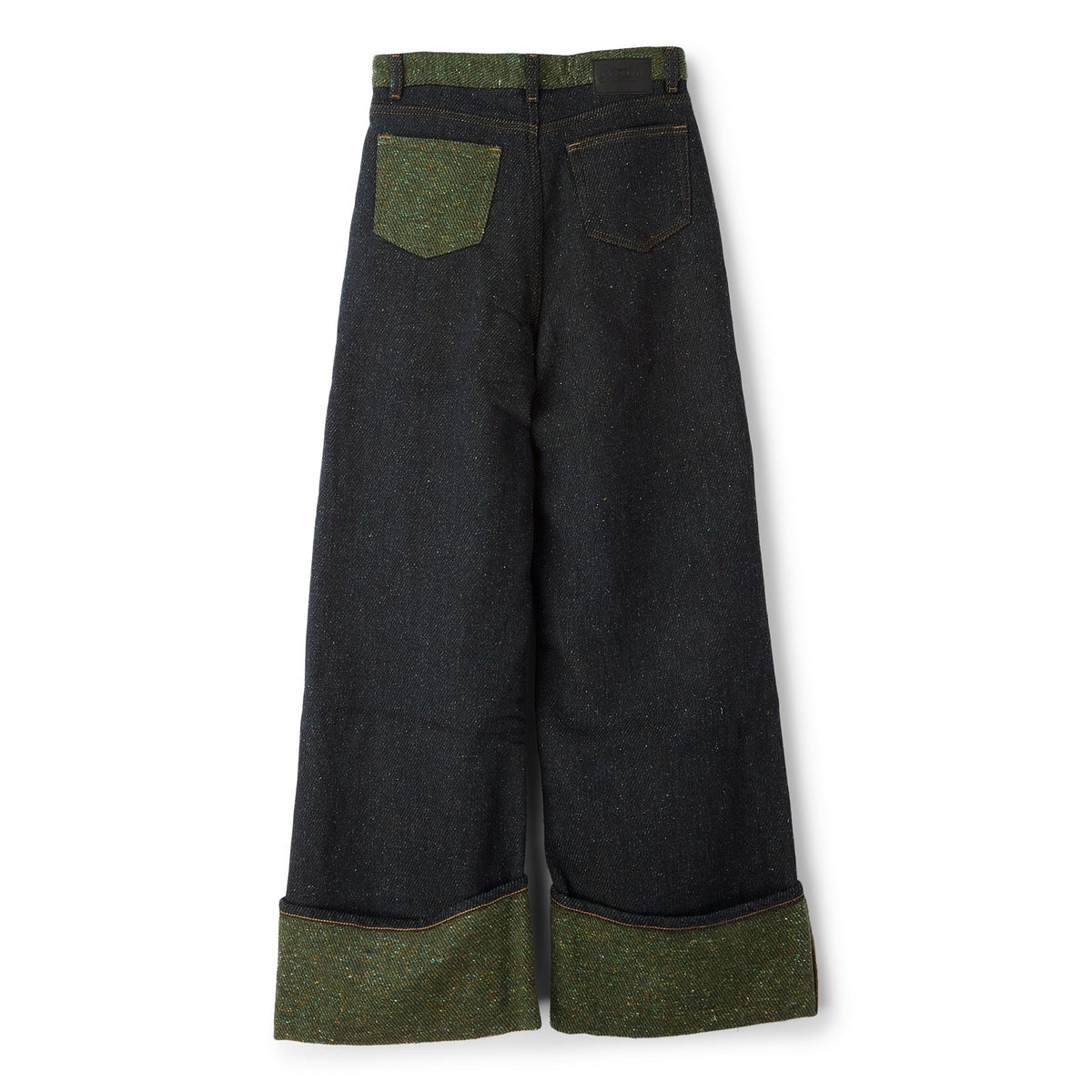 GANNI Fold-Up Twill Denim Baggy Jeans (Phantom)