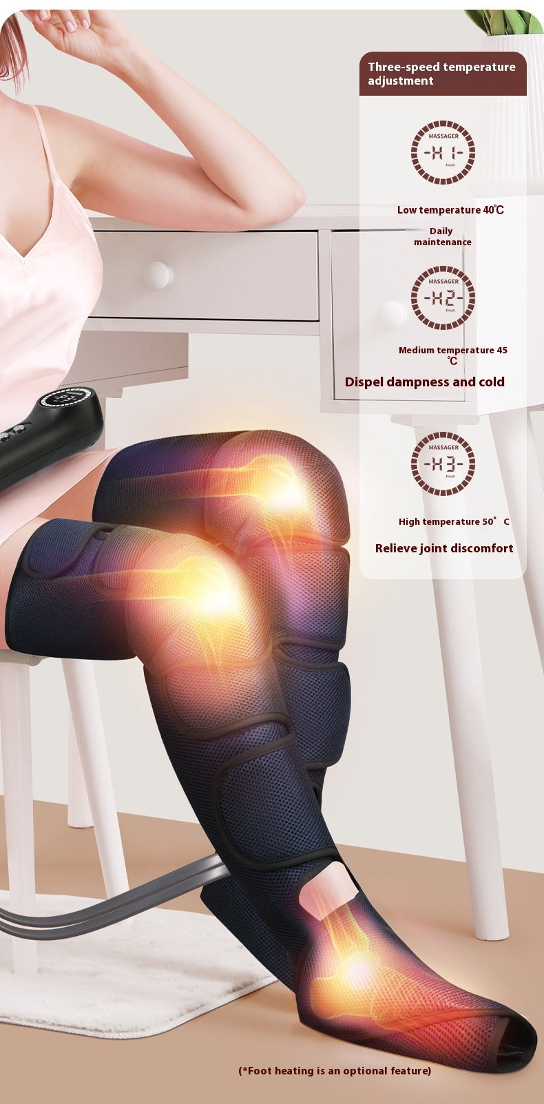 Pneumatic Leg Kneading & Compression Massager