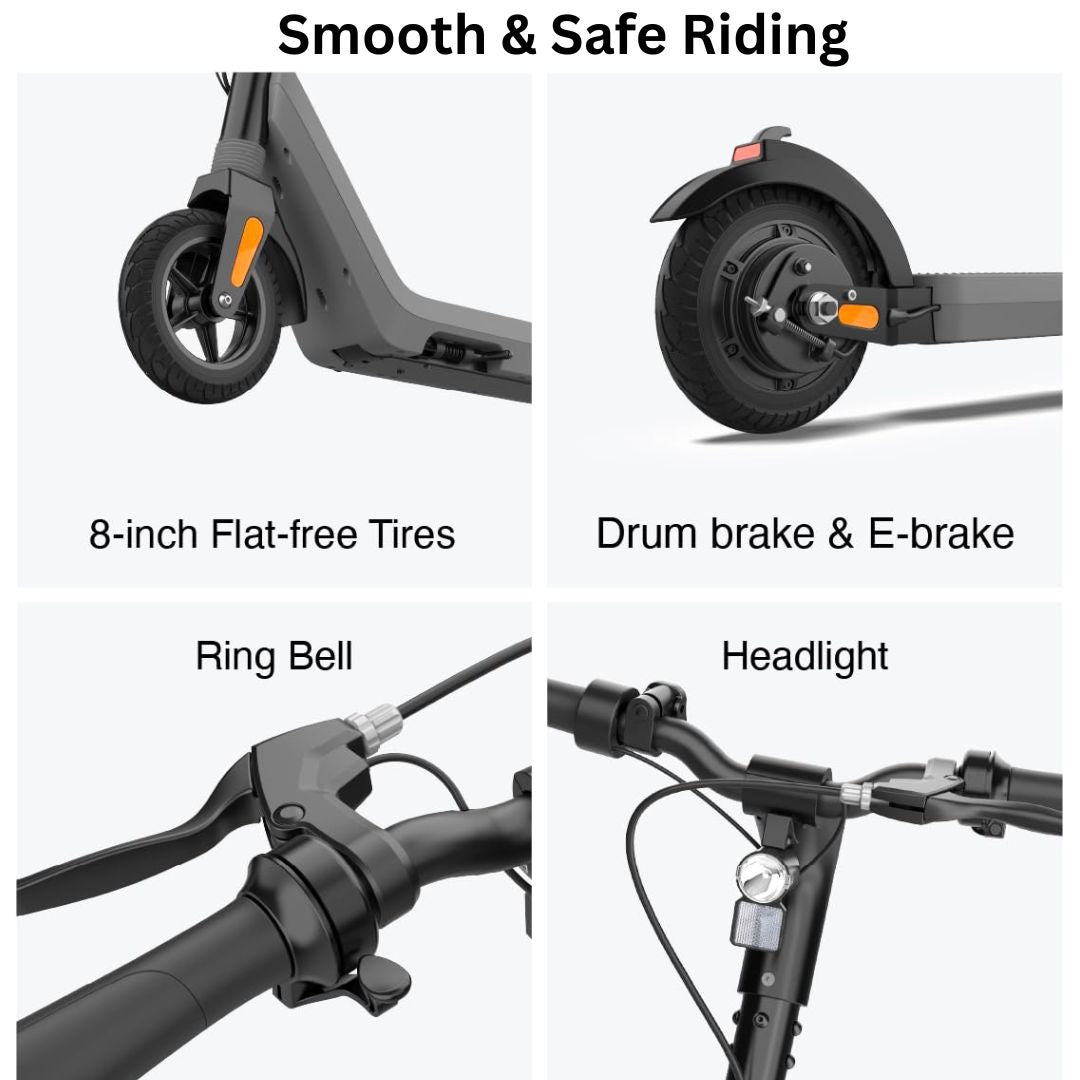 OKAI Zippy ES51 Lightweight & Foldable Electric Scooter W/10.8-Miles Max-Speed Range & 15Mph Max Speed - Gray